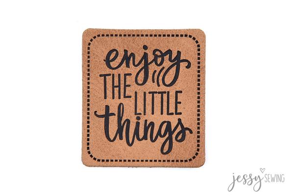 Kunstleder Label "enjoy the little things"  by Jessy Sewing